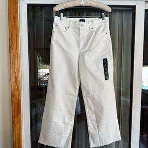 NWT J. Crew Factory Wide-Leg Women's Cropped White Jeans